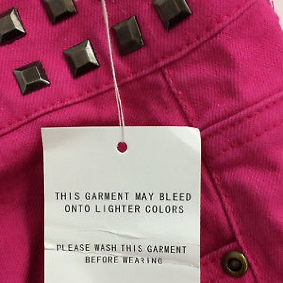 5 pocket Pink stretch Jeans SZ 12 Studs NEW - Picture 7 of 7